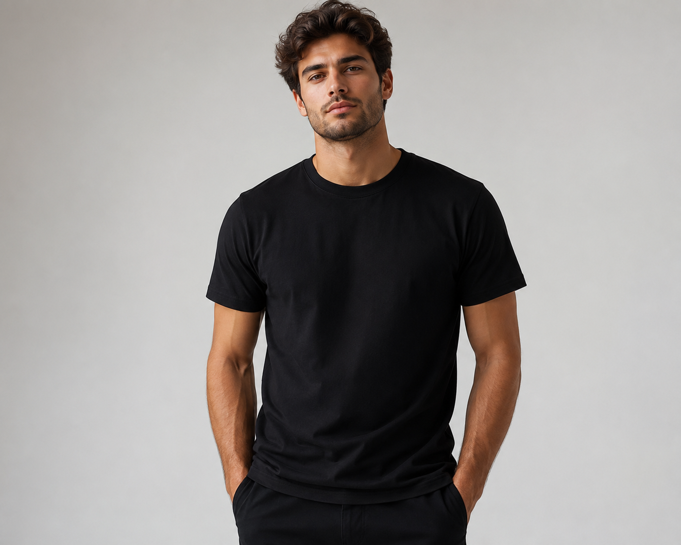 Oversize Plain T-Shirt - Men in Black