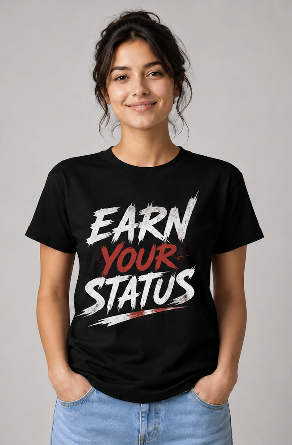 Oversized Graphic T-Shirt – EARN YOUR STATUS | Women in Green