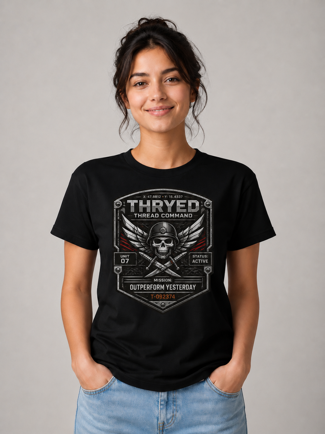 Oversized Graphic T-Shirt – Thread Command Edition | Women in Green
