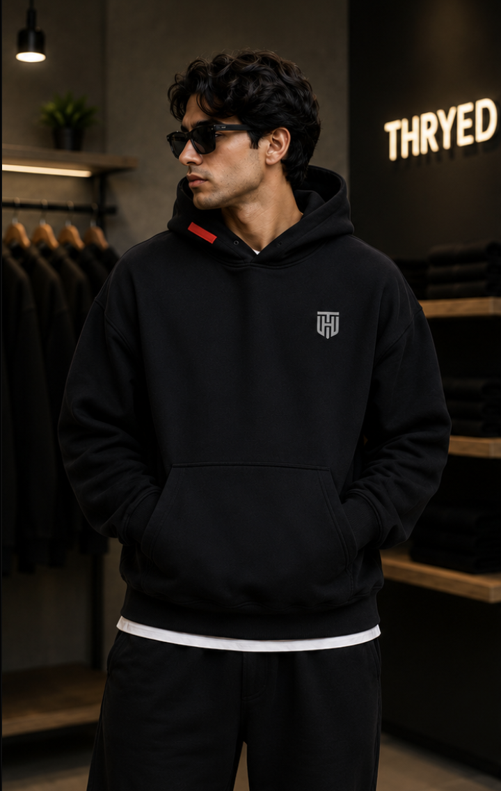 Classic Pullover Black Hoodie - Men in Black