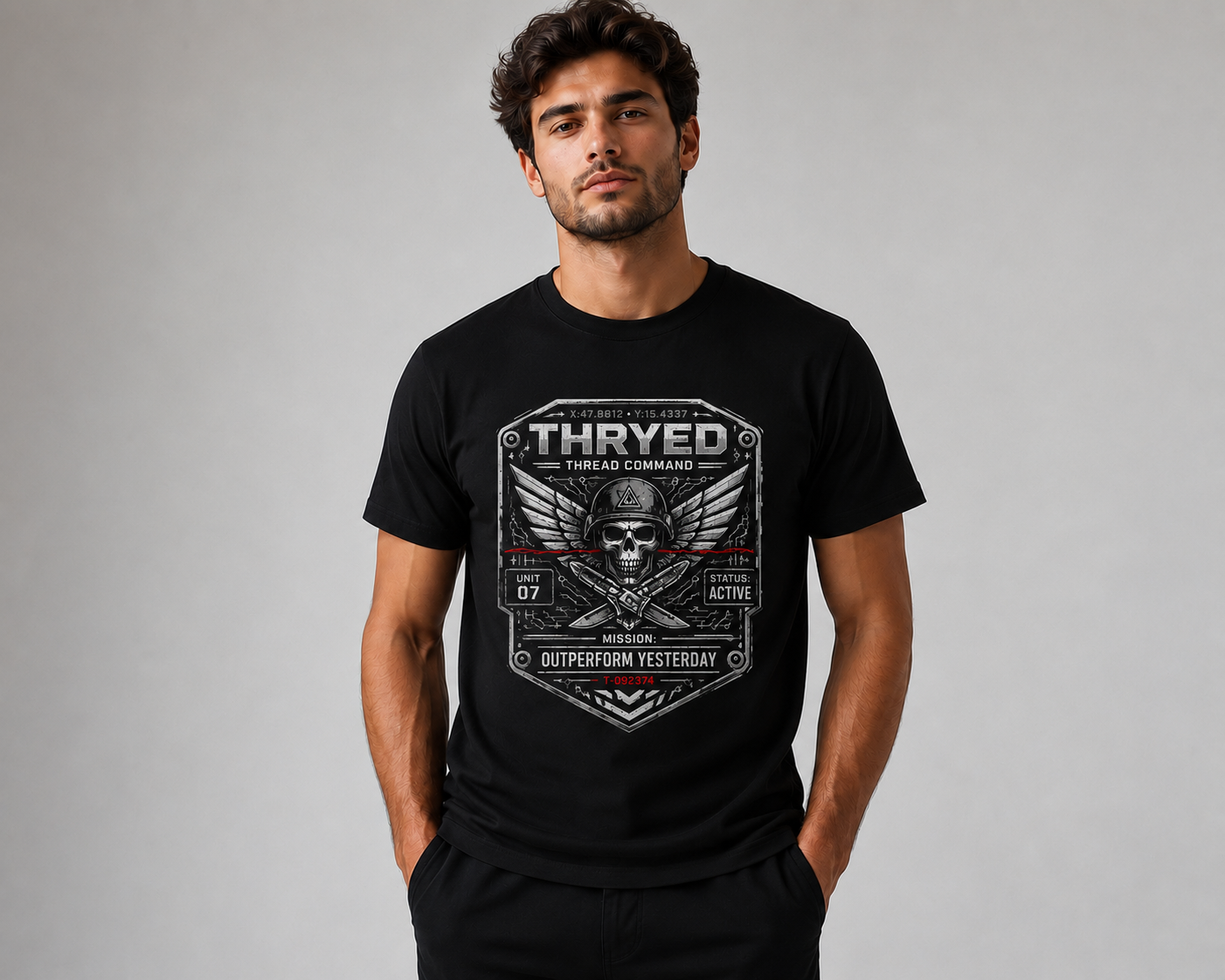 Oversized Graphic T-Shirt – Thread Command Edition | Men in Green